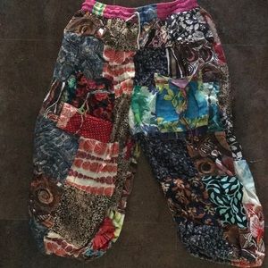 Harem patchwork capris